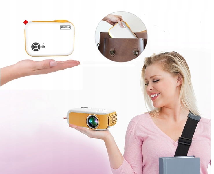 PRZENOŚNY RZUTNIK MINI PROJEKTOR LED FULL HD 1080p USB 1800lm 2000:1 100" cali Zenwire A10 - zdjęcie 4