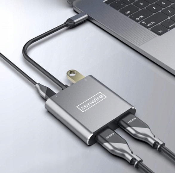 ADAPTER HUB Przejściówka USB-C 4W1 2x HDMI 4K USB 3.0 Zenwire BYL-2309 - zdjęcie 3