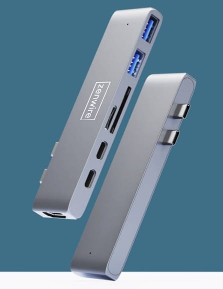 Adapter 7w1 HUB USB-C HDMI 4K SD Thunderbolt 3.0 USB 3.0 do Macbook Pro Air M1 M2 M3 Zenwire BYL-2011N - zdjęcie 5